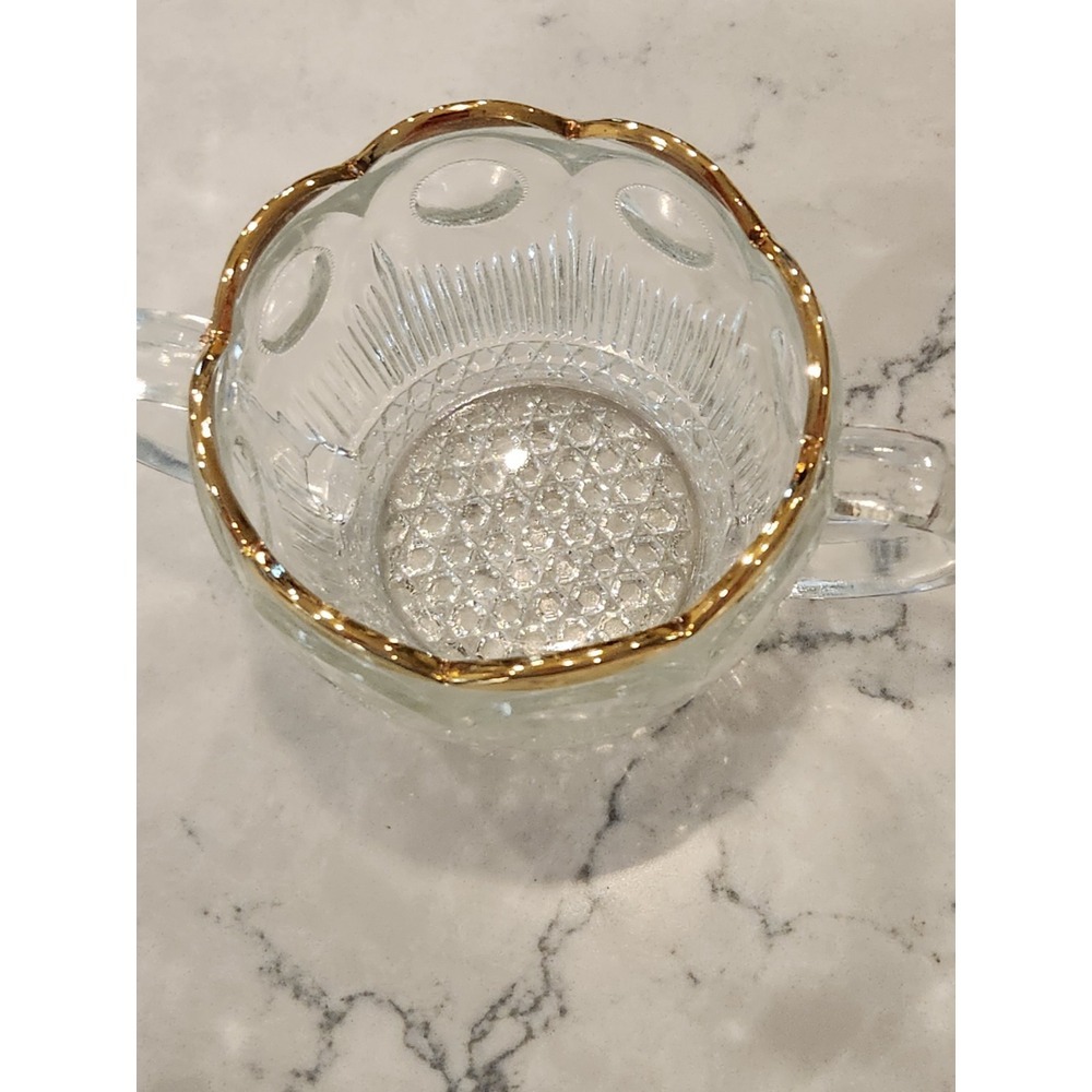 Vintage Bartlett Collins Manhattan St. Genevieve Creamer & Sugar Bowl Gold READ - Picture 7 of 13